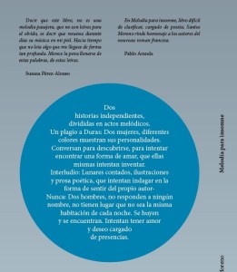 Contraportada Melodía para insomne